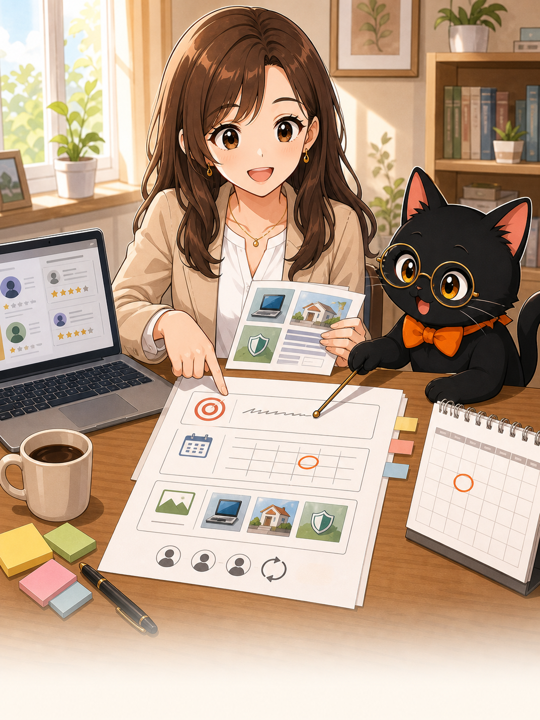 ナビ子とクロタがココナラ依頼文でズレを防ぐ方法を整理する状況漫画画像
