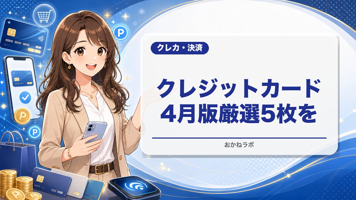 クレジットカードおすすめランキング2026年4月最新版【初心者向け】厳選5枚を徹