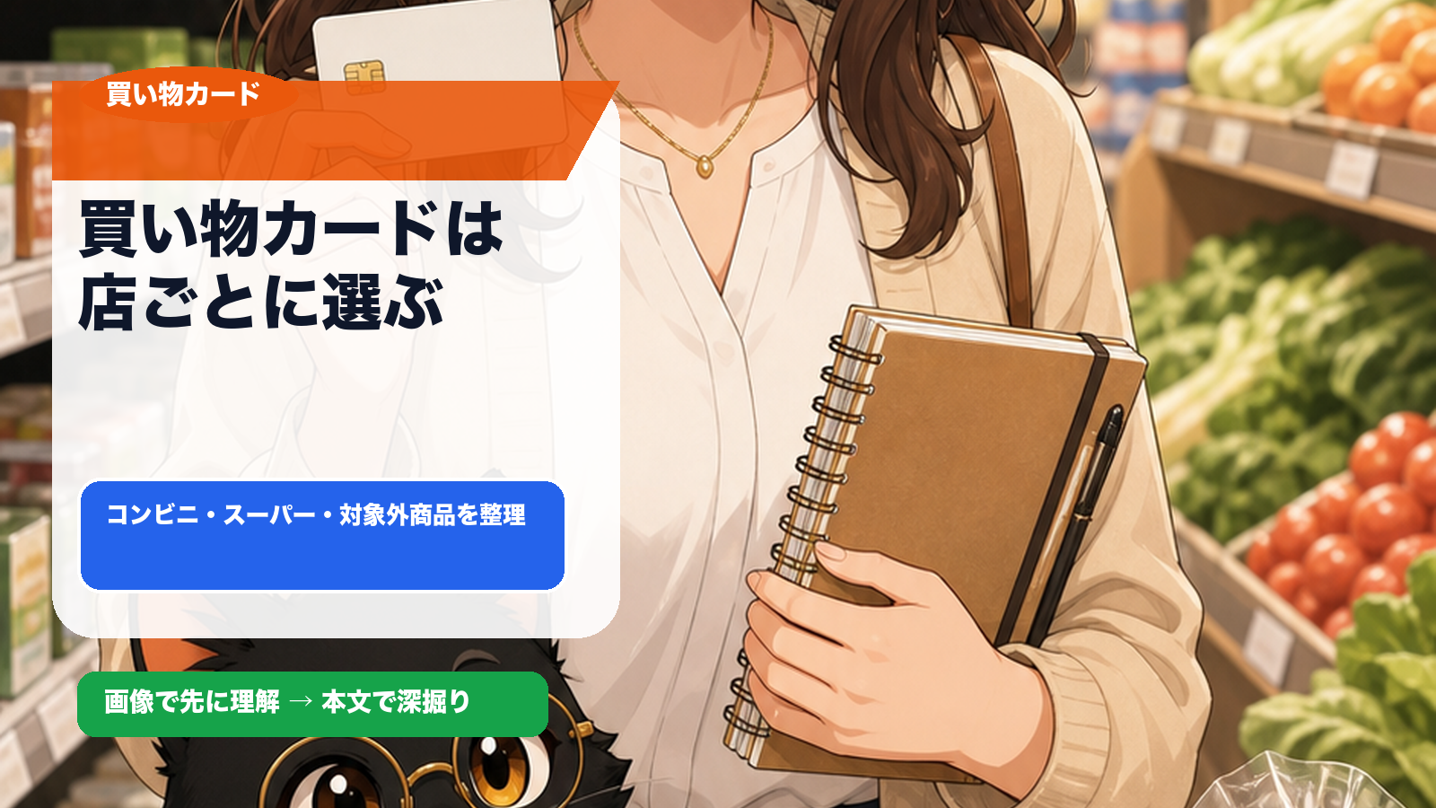 買い物カードの全体像を場面で示す図