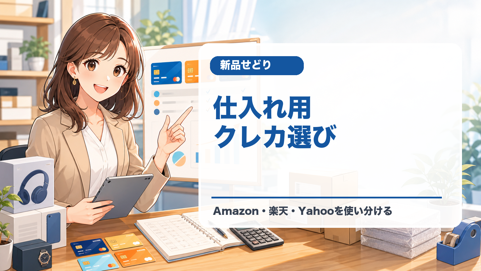 新品せどりにおすすめのクレジットカード2026|Amazon・楽天・Yahoo仕入れで失敗しにくい選び方