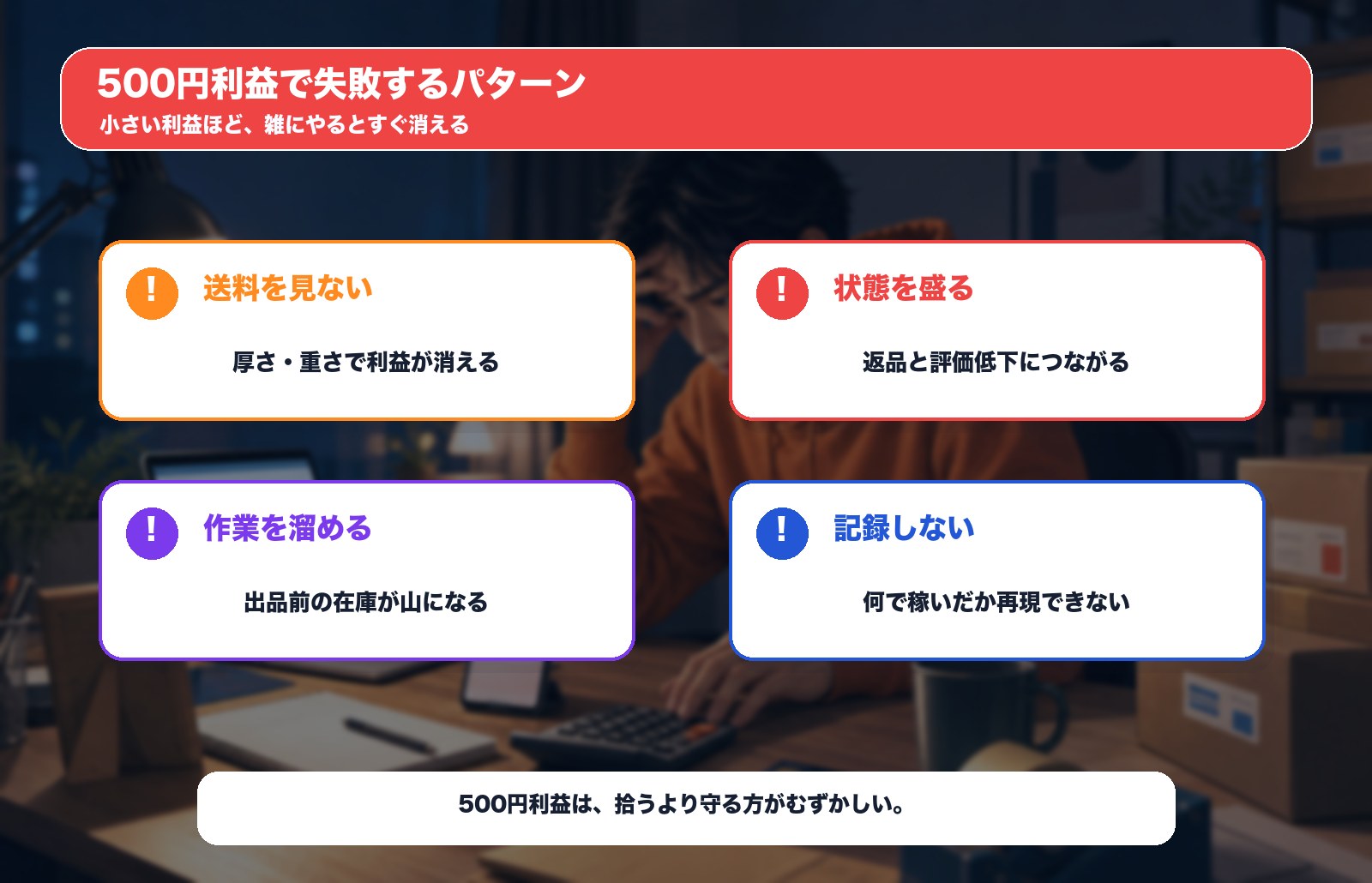 500円利益で失敗するパターン図解