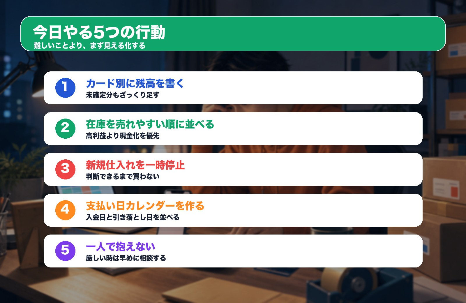 リボ払いに進む前に今日やる5つの行動