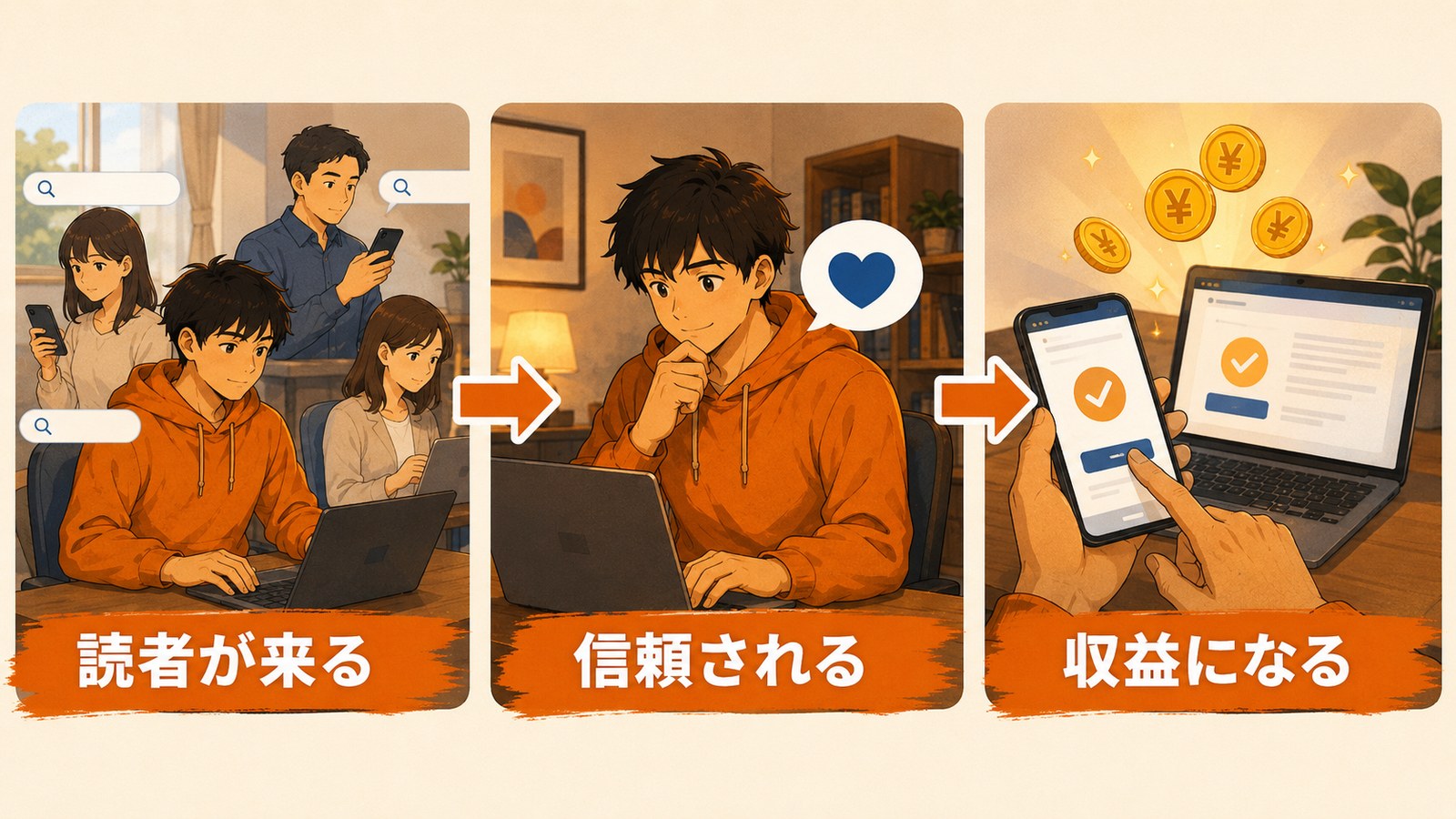 ブログ収益の仕組みの図解