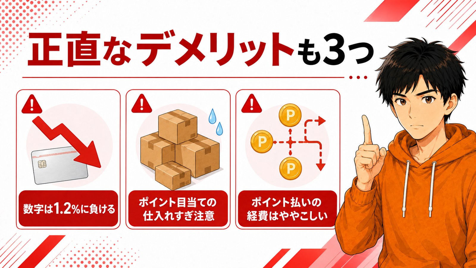 楽天カードの注意点3つの図解