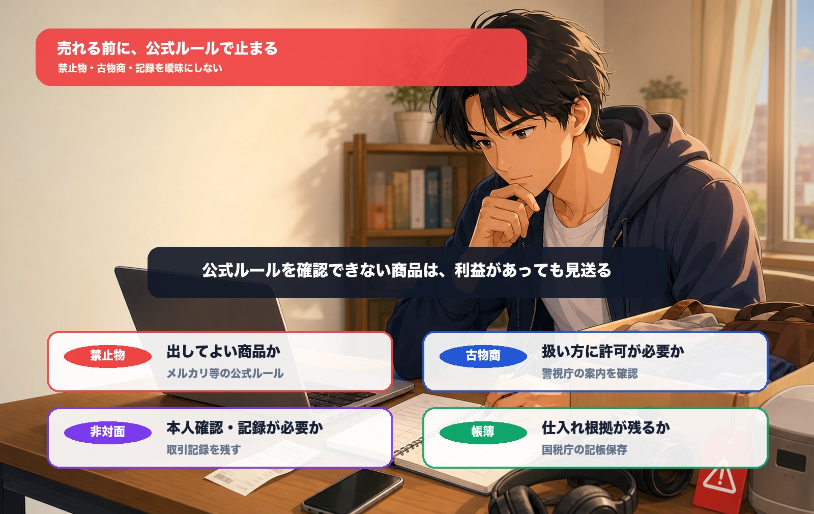 中古せどりで公式ルールを確認してから仕入れる図解