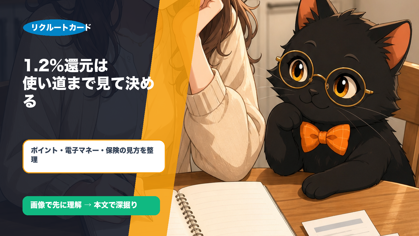 リクルートカードの全体像を場面で示す図