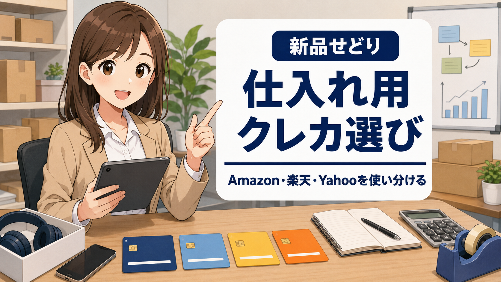 新品せどりにおすすめのクレジットカード2026|Amazon・楽天・Yahoo仕入れで失敗しにくい選び方