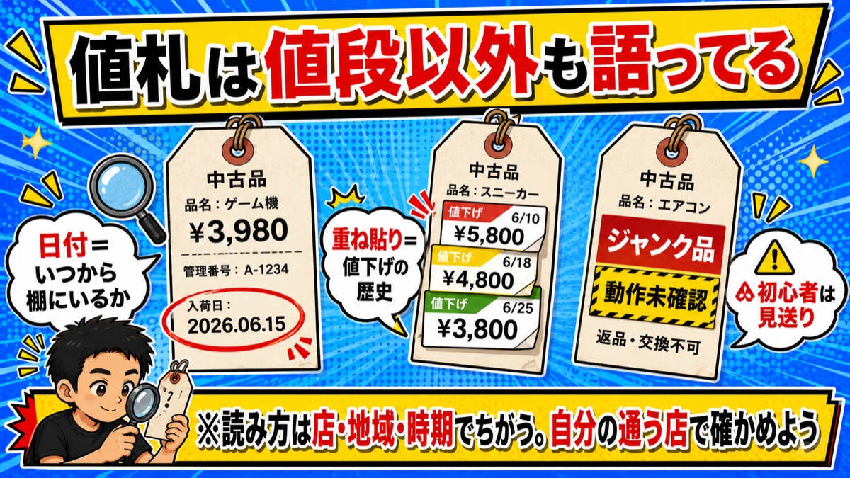値札の読み方の観察ポイント図解